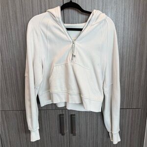 lululemon athletica Cropped Cream Quarter-Zip Hooded Pullover